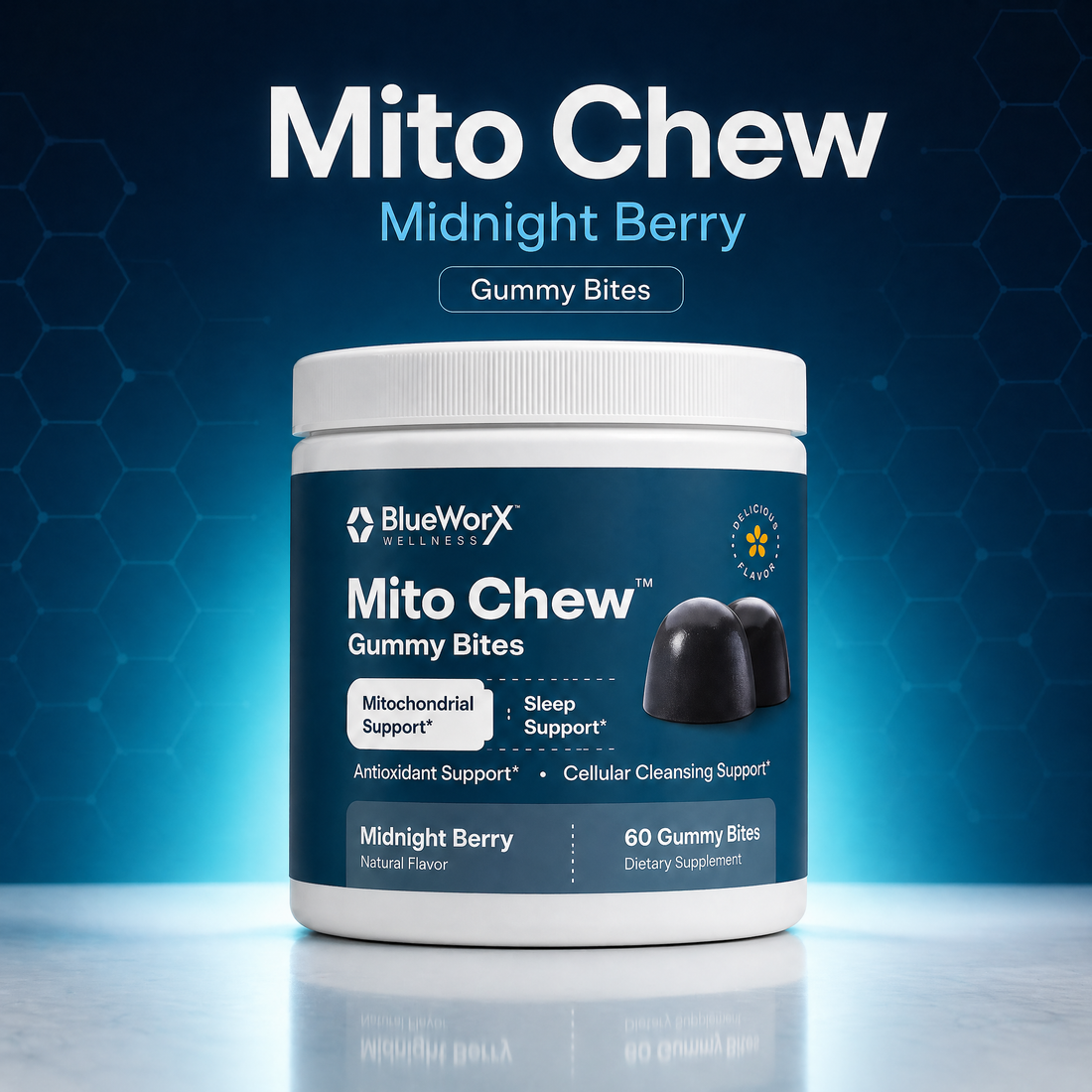 MitoChew™ Gummy Bites – Nighttime - Blueworx Wellness product image
